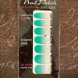 FULL COVERAGE NAIL STICKERS - Green to White Ombré Sparkle